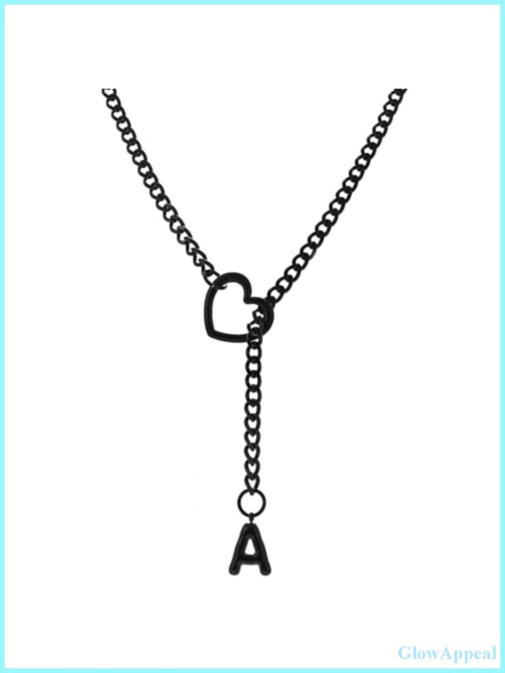 Stainless Steel Heart Slip Chain Choker Initial Y-Necklace Punk